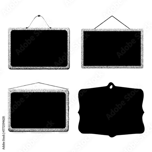 Brown corkboard borders with natural material texture are illustrated in a modern realistic style, isolated on white background, and showcased in cork board frames typically found in wooden school or