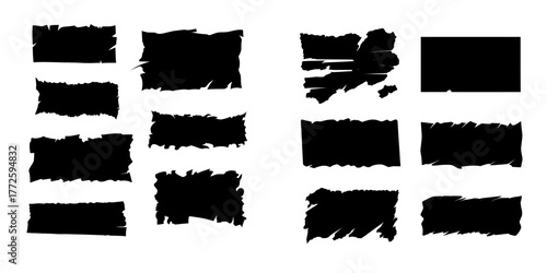 Torn paper elements, including ripped rectangular shapes with uneven edges and shadowing, are provided for adding a realistic touch to scrapbooking or collage designs