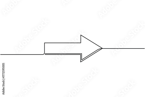 Arrow continuous one line drawing minimalist direction symbol vector illustration