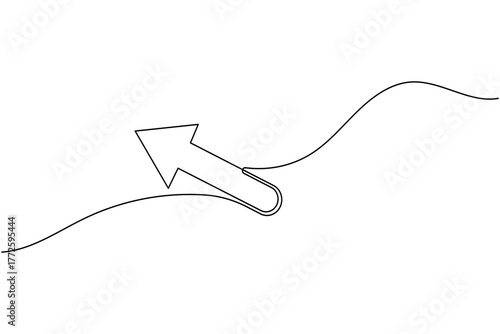 Arrow continuous one line drawing minimalist direction symbol vector illustration
