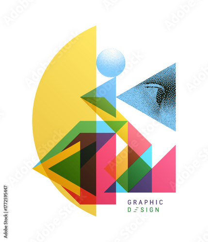 Art composition. Transparency geometrical background. Eye inside a triangle. Digital vision. Cover design template. Illustration for brochure, poster, card, presentation, flyer or banner.