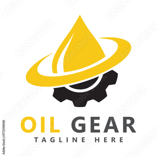 Gear lubrication oil vector icon concept design template
