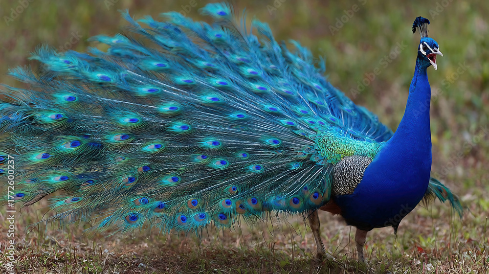Fototapeta premium A beautiful male peacock