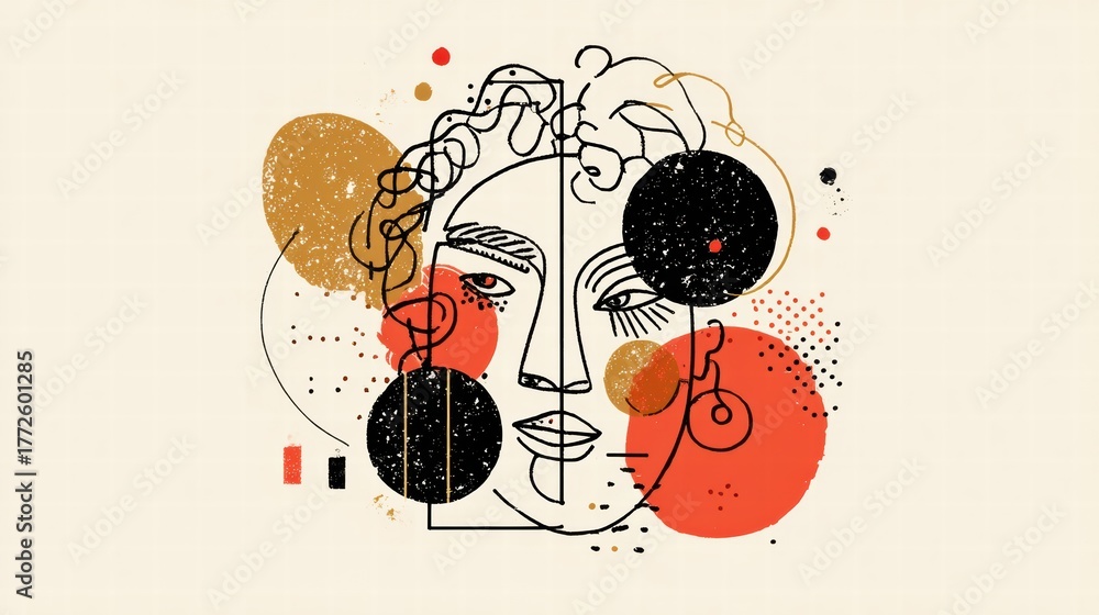 Obraz premium Minimalistic image symbolizing human psychological age and mental maturity