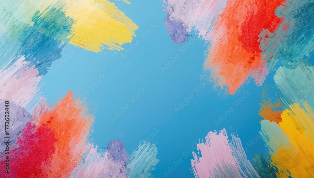 Fototapeta premium Colorful brush artwork background with gradients, suitable for editorial header background
