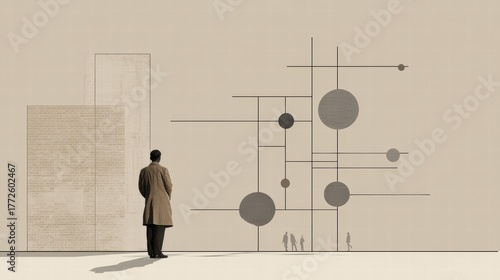 Creative concept showing connection between adult self and inner child psychology