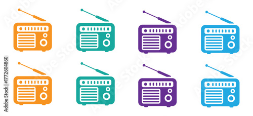 Portable radio icon vector. Audio History and Simplicity symbol. vector illustration.
