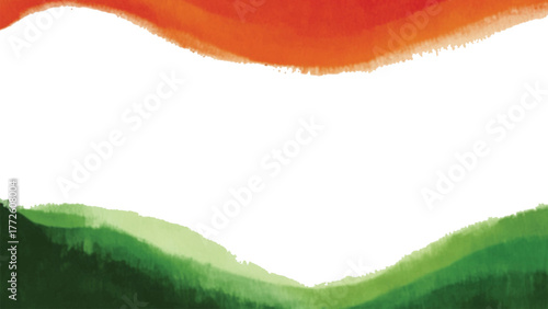 Indian republic day watercolor background: 26 january tricolour orange saffron and green or 15 august independence day transparent png vector image holiday, jan, country, smooth, pride, banner, 