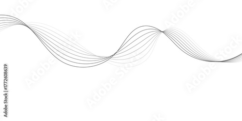 Abstract color smooth stripe dynamic wave line on a white stylized line art background. Design element technology suit for banner, poster, cover, brochure, flyer, website. vector illustration	