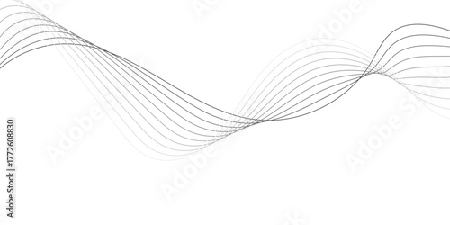 Abstract color smooth stripe dynamic wave line on a white stylized line art background. Design element technology suit for banner, poster, cover, brochure, flyer, website. vector illustration	