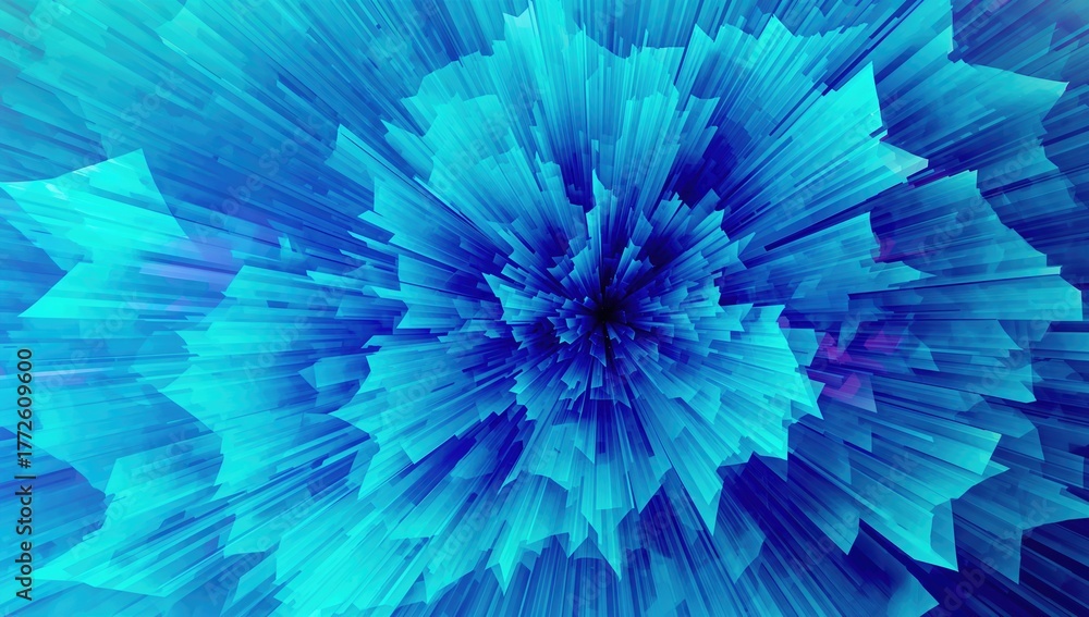 Obraz premium Blue-green abstract triangles, suitable for UI backdrop