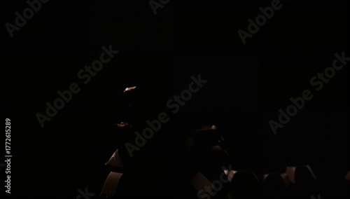 Wallpaper Mural Dark chocolate pieces piled up in silhouette against a black backdrop. Torontodigital.ca