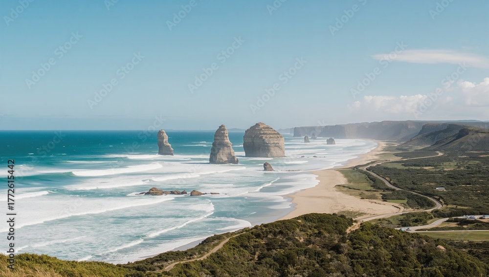 Fototapeta premium Scenic Coastal Rocks Along a Famous Ocean Drive