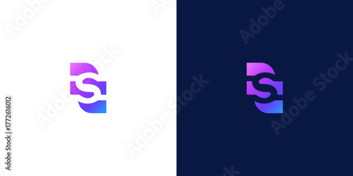 letter s abstract gradient color logo design vector	