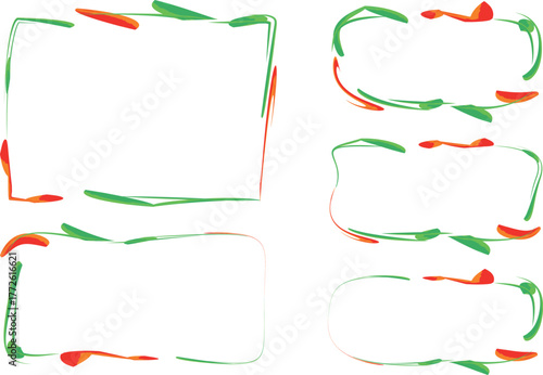green red colorful abstract creative contour decorative frames