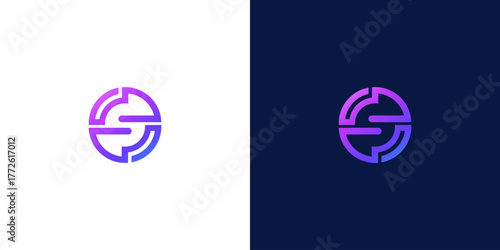letter s abstract gradient color logo design vector	