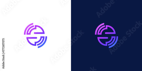 letter s abstract gradient color logo design vector	
