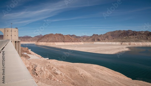 Hoover Dam's Colorado River water level drops highlighting severe drought impact in the region