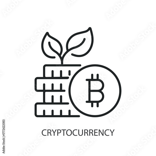 Cryptocurrency thin line icons. Original vector illustration.