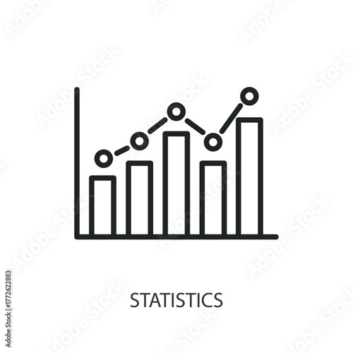 Statistics thin line icons. Original vector illustration.