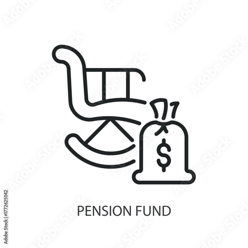 Pension fund thin line icons. Original vector illustration.