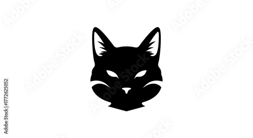 Illustration of a fox head isolated on white background, a clever and adaptable wild animal