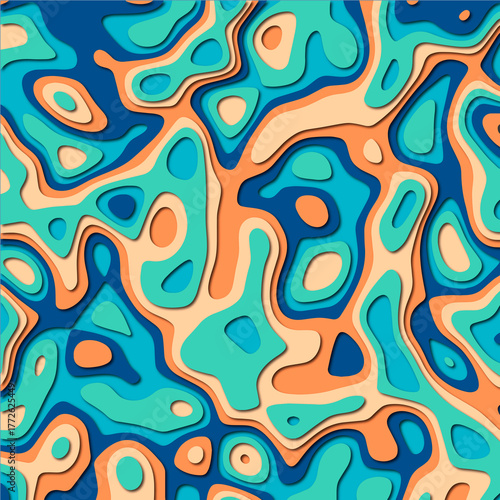 Abstract technology illustration. Paper cut effect. Paper banner.