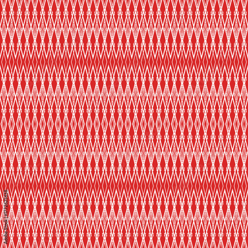Seamless Red and White Geometric Ethnic Pattern Background