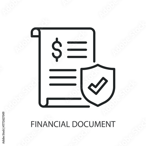 Financial document thin line icons. Original vector illustration.
