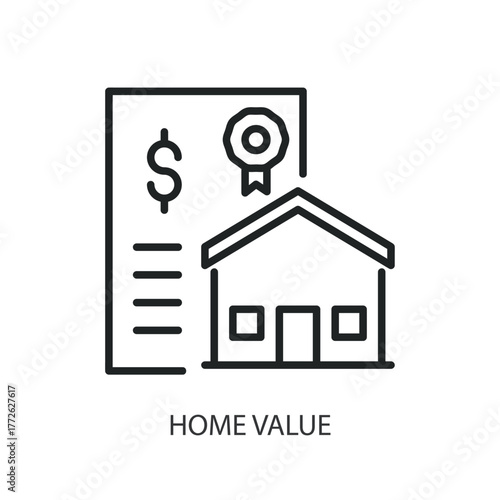 Home value thin line icons. Original vector illustration.