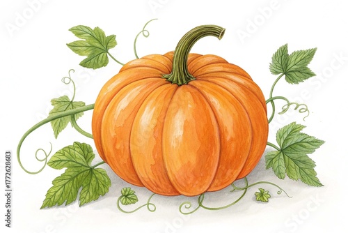 Fresh pumpkin on white background