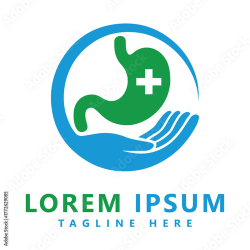 Stomach care logo vector icon template design