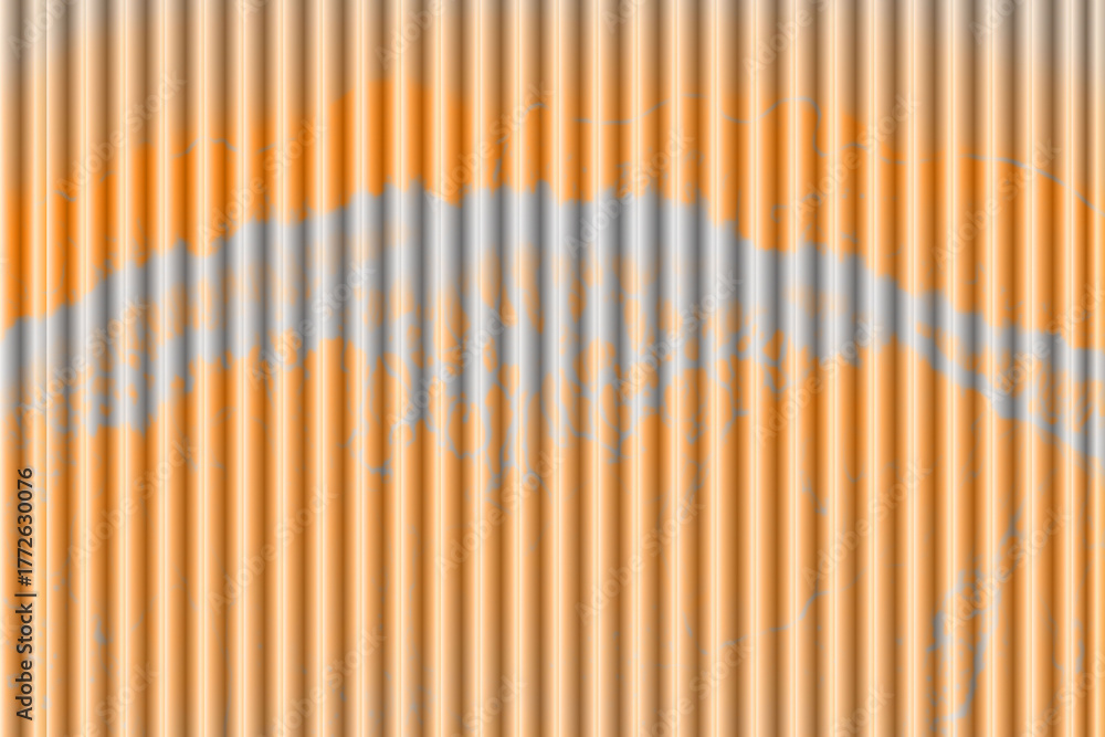 Fototapeta premium Orange and gray corrugated metal sheet background pattern