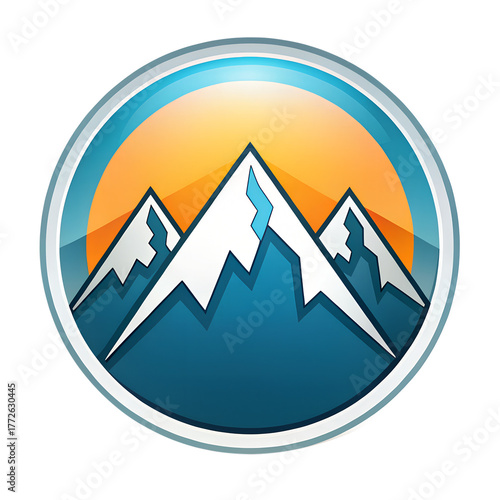 Mountain Adventure Icon Isolated on Transparent Background
