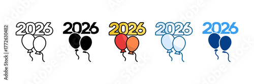 Balloon Icon Set Multiple Style Collection