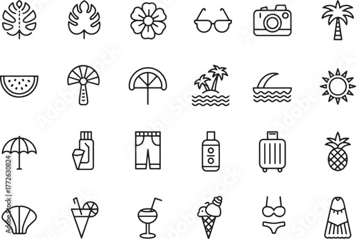 A vector icon collection set for business, food, and medical design illustrations