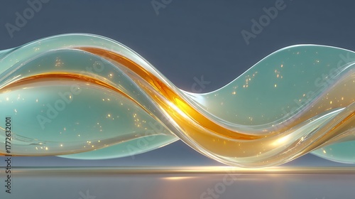 Fototapeta Naklejka Na Ścianę i Meble -  Abstract molecular wallpaper scientific clarity featuring moonstone layered curve with silky surface radiant highlight elegant clean and high resolution