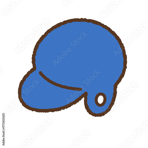手書き風のシンプルアイコンイラスト　野球ヘルメット