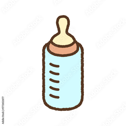 手書き風のシンプルアイコンイラスト　哺乳瓶