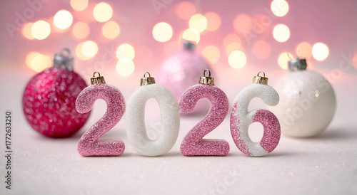 Wallpaper Mural Celebrate the arrival of the New Year 2026 with festive decorations and sparkling ornaments for a joyful atmosphere. Torontodigital.ca