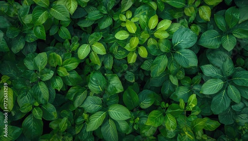 Photo of lush green foliage in a dense woodland