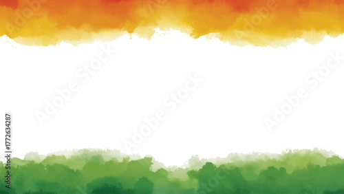 Indian republic day watercolor background: 26 january tricolour orange saffron and green or 15 august independence day png vector image transparent