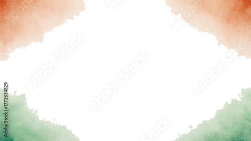 Indian republic day watercolor background: 26 january tricolour orange saffron and green or 15 august independence day transparent png vector image 
