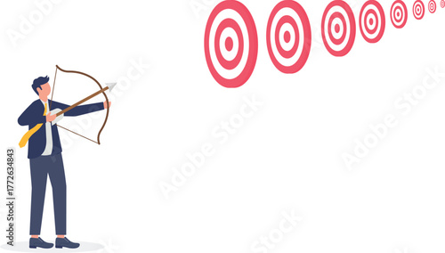 illustration of completing achievements in reaching business targets
