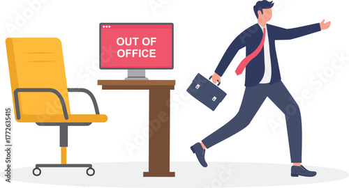 illustration of taking leave from work, resigning, or a do not disturb status

