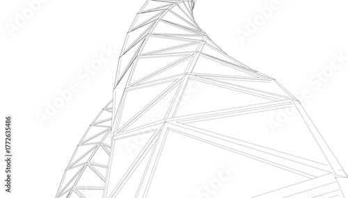 abstract buildings, architectural drawing 3d