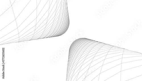 abstract buildings, architectural drawing 3d