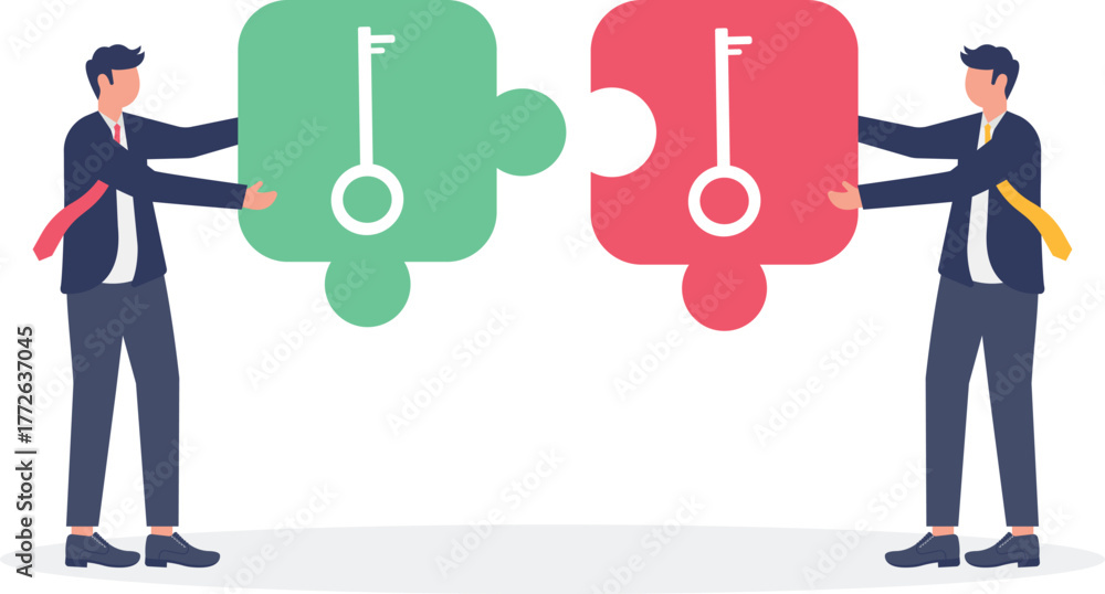 Fototapeta premium illustration of a match between business solutions and problems 
