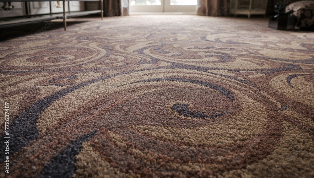 Naklejka premium Floor showcasing a uniquely crafted carpet pattern
