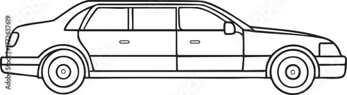 A vector illustration of a car for kids coloring book